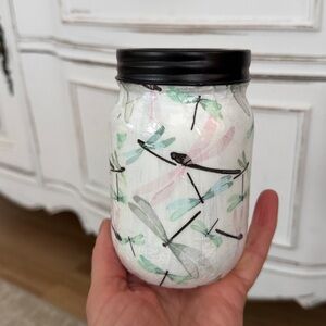 Handcrafted Dragonfly Candle Holder Lantern